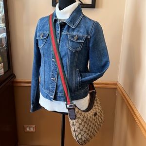 Gucci Beige and Green Crossbody Bag